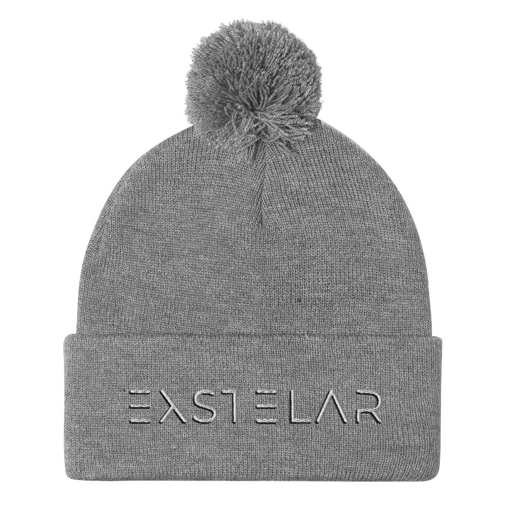 Exstelar Embroidered Pom-Pom Beanie